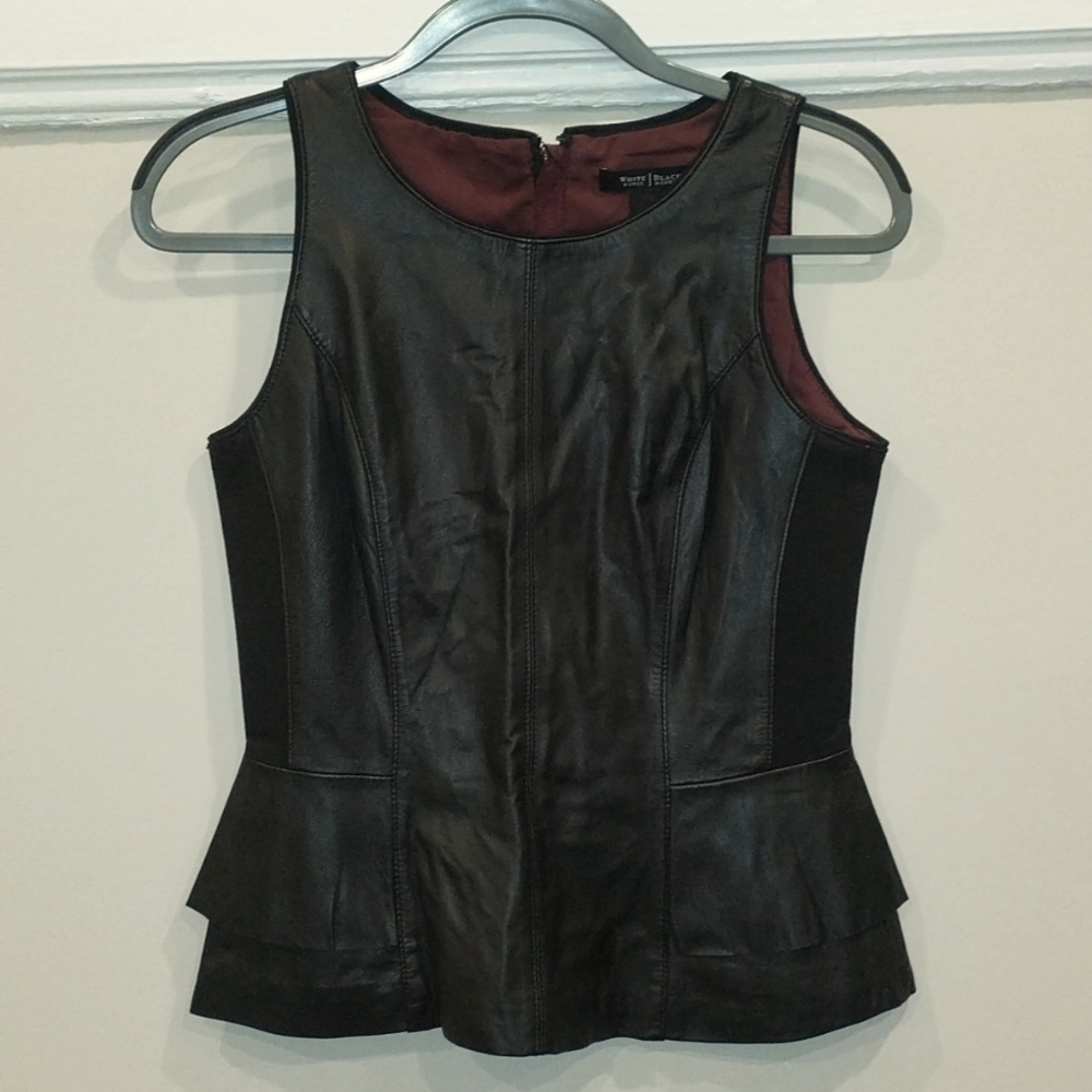 WHBM Women's Sleeveless Leather Bodice Too
